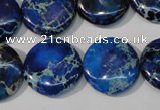 CDI908 15.5 inches 20mm flat round dyed imperial jasper beads