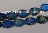 CDI915 15.5 inches 9*13mm flat teardrop dyed imperial jasper beads