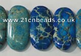 CDI917 15.5 inches 15*30mm oval double drilled dyed imperial jasper beads