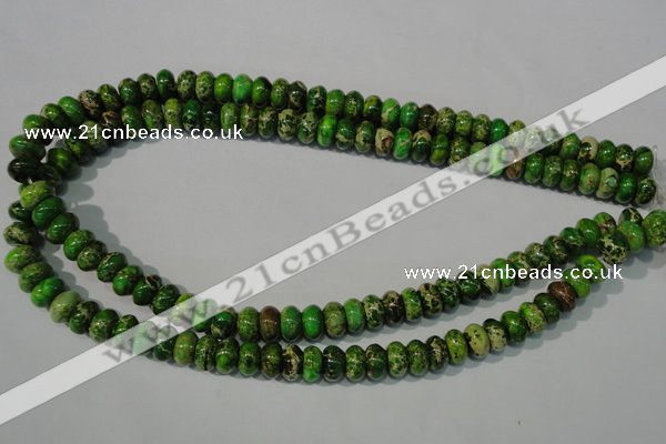 CDI927 15.5 inches 6*10mm rondelle dyed imperial jasper beads