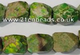 CDI932 15.5 inches 13*17mm faceted nuggets dyed imperial jasper beads