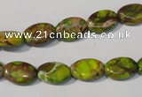 CDI939 15.5 inches 8*12mm oval dyed imperial jasper beads