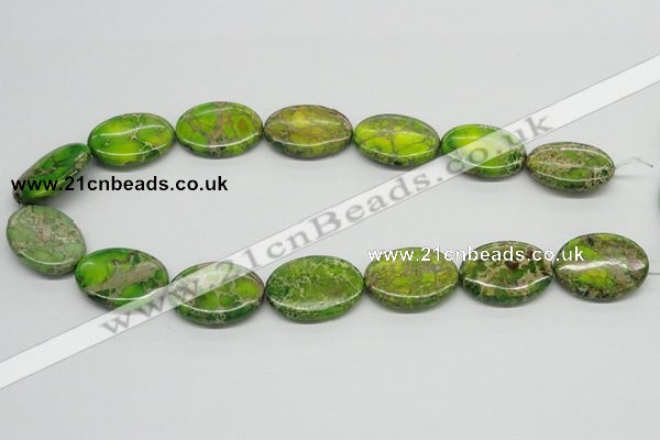 CDI94 16 inches 22*30mm oval dyed imperial jasper beads wholesale