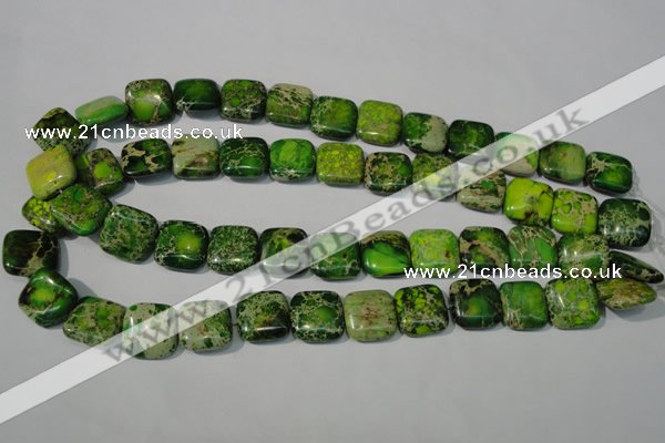 CDI945 15.5 inches 16*16mm square dyed imperial jasper beads