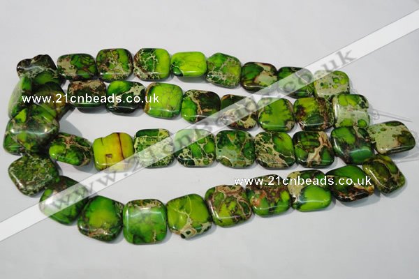 CDI947 15.5 inches 20*20mm square dyed imperial jasper beads