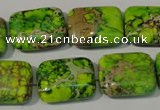 CDI949 15.5 inches 15*20mm rectangle dyed imperial jasper beads