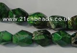 CDI963 15.5 inches 10*14mm faceted nuggets dyed imperial jasper beads