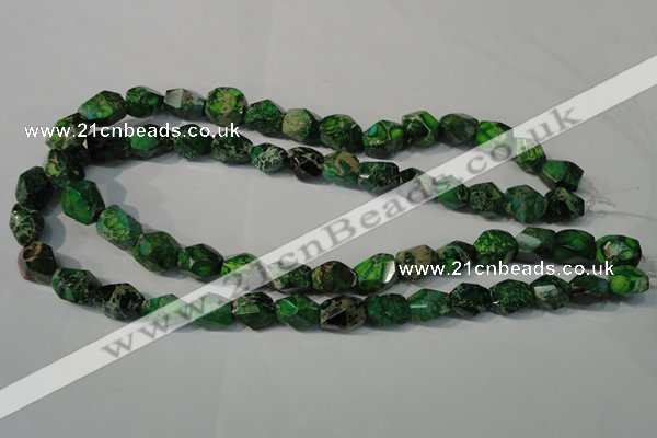 CDI963 15.5 inches 10*14mm faceted nuggets dyed imperial jasper beads