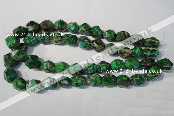 CDI964 15.5 inches 14*17mm faceted nuggets dyed imperial jasper beads