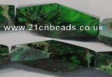 CDI965 15.5 inches 15*45mm faceted rice dyed imperial jasper beads