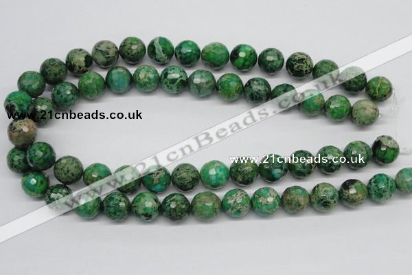 CDI98 16 inches 14mm faceted round dyed imperial jasper beads wholesale