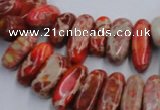 CDI985 15.5 inches 6*15mm - 8*20mm dyed imperial jasper chips beads