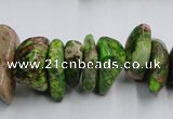 CDI989 15.5 inches 6*18mm - 10*22mm dyed imperial jasper chips beads