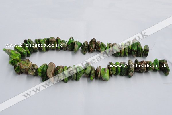 CDI989 15.5 inches 6*18mm - 10*22mm dyed imperial jasper chips beads