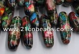 CDI990 15.5 inches 8*14mm - 8*24mm dyed imperial jasper chips beads