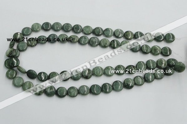 CDJ10 15.5 inches 12mm flat round Canadian jade beads wholesale