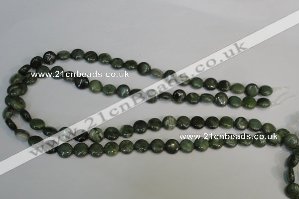 CDJ26 15.5 inches 10mm flat round Canadian jade beads wholesale