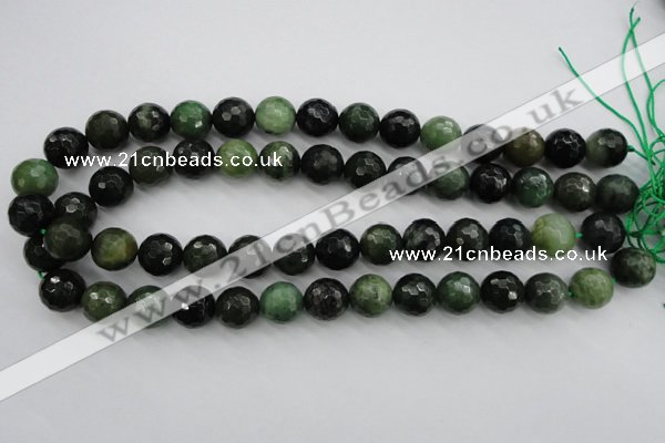 CDJ265 15.5 inches 14mm faceted round Canadian jade beads wholesale