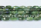 CDJ412 15.5 inches 8*14 - 9*14mm faceted freeform Canadian jade beads