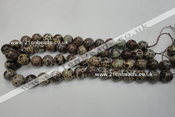 CDM06 15.5 inches 14mm round African dalmatian jasper beads