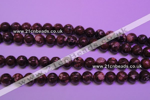 CDM53 15 inches 10mm round strawberry dalmatian jasper beads