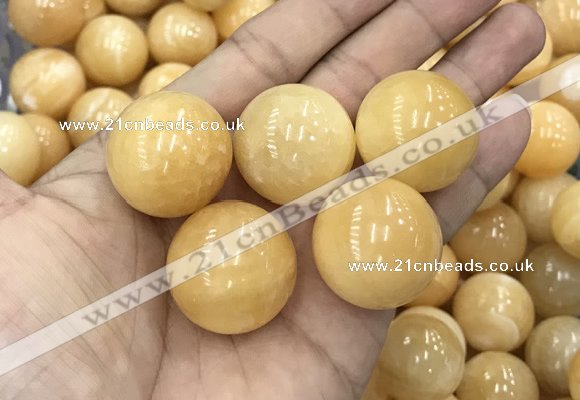 CDN07 25mm round yellow jade decorations wholesale