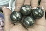 CDN09 25mm round pyrite gemstone decorations wholesale