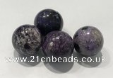 CDN1012 25mm round charoite decorations wholesale