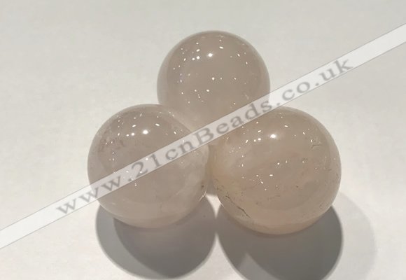 CDN1031 30mm round rose quartz decorations wholesale