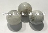 CDN1034 30mm round black rutilated quartz decorations wholesale