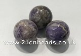 CDN1036 30mm round charoite decorations wholesale