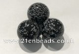 CDN1061 30mm round snowflake obsidian decorations wholesale