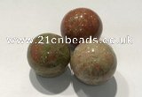 CDN1065 30mm round unakite decorations wholesale