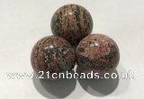 CDN1130 30mm round leopard skin jasper decorations wholesale