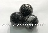 CDN1138 30mm round net jasper decorations wholesale