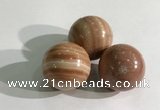 CDN1145 30mm round red picture jasper decorations wholesale