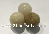 CDN1153 30mm round yellow jade decorations wholesale