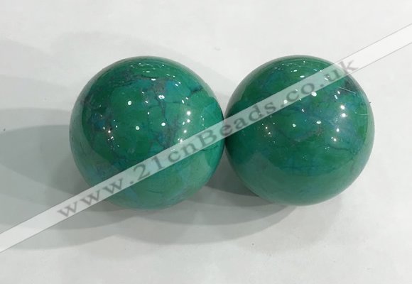 CDN1221 40mm round dyed white howlite decorations wholesale