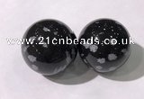 CDN1251 40mm round snowflake obsidian decorations wholesale