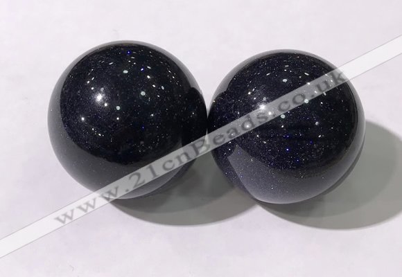 CDN1257 40mm round blue goldstone decorations wholesale