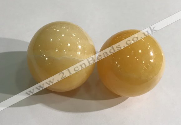 CDN1262 40mm round yellow jade decorations wholesale
