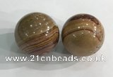 CDN1287 40mm round red picture jasper decorations wholesale