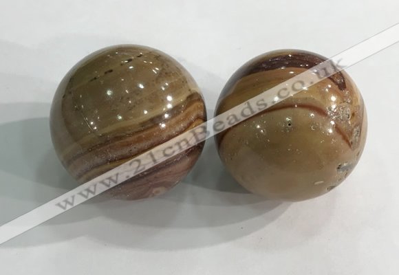 CDN1287 40mm round red picture jasper decorations wholesale