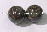 CDN1288 40mm round dragon blood jasper decorations wholesale