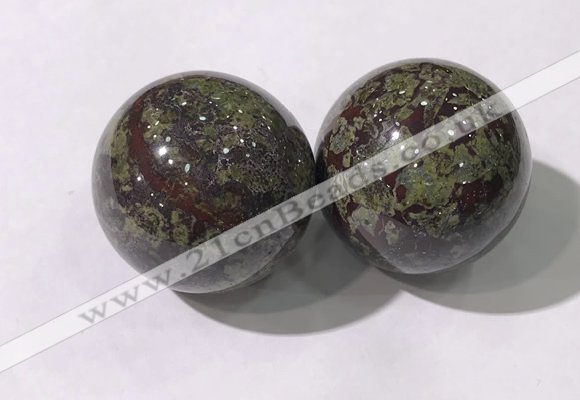 CDN1288 40mm round dragon blood jasper decorations wholesale