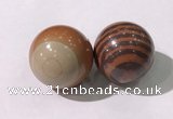 CDN1292 40mm round red picture jasper decorations wholesale