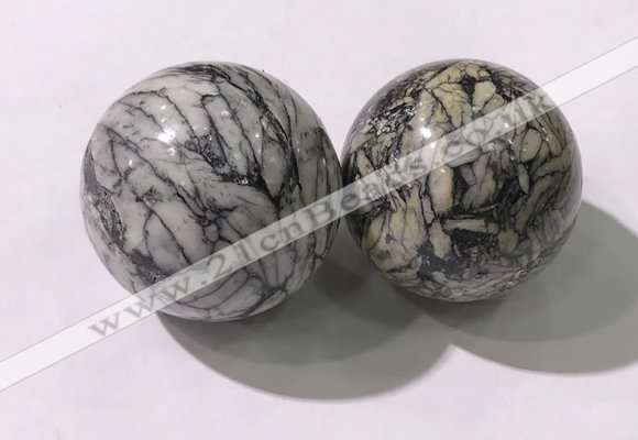 CDN1296 40mm round jasper decorations wholesale