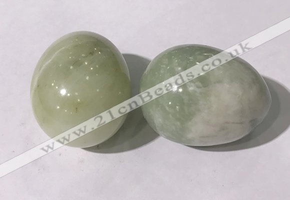 CDN1353 35*45mm egg-shaped flower jade decorations wholesale
