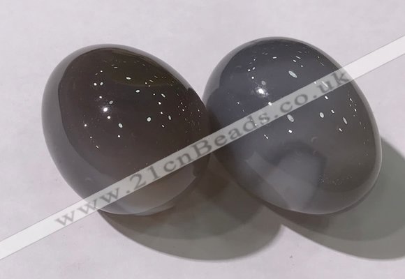 CDN1368 35*45mm egg-shaped grey agate decorations wholesale