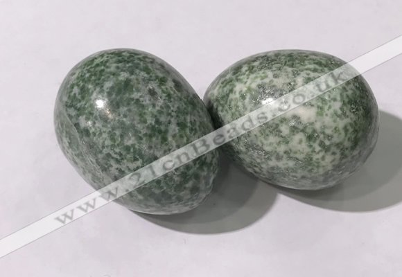 CDN1373 35*45mm egg-shaped green spot stone decorations wholesale